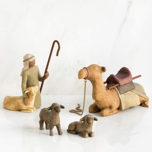 Willow Tree Shepherd & Stable Animals Figurine
